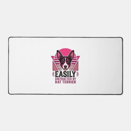 Rat Terrier Vintage Easily Distracted Dog Shirt De Desk Mat
