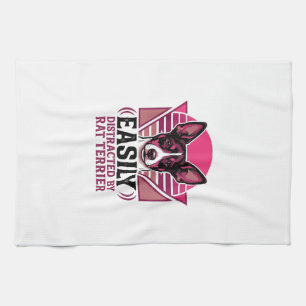 Rat Terrier Vintage Easily Distracted Dog Shirt De Kitchen Towel