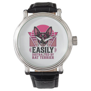 Rat Terrier Vintage Easily Distracted Dog Shirt De Watch