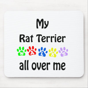 Rat Terrier Walks Design Mouse Pad