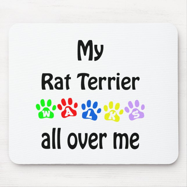 Rat Terrier Walks Design Mouse Pad (Front)