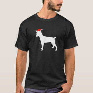 Rat Terrier Wearing Santa Hat Christmas Dog T-Shirt