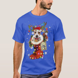 Rat Terrier Xmas Boot Christmas Sock Winter Snow  T-Shirt