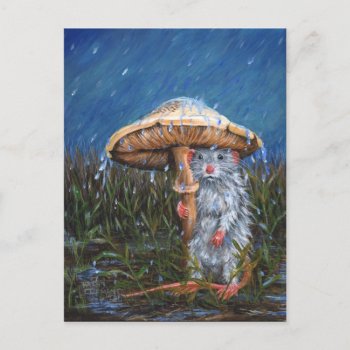 Rat Under Mushroom Postcard by KMCoriginals at Zazzle