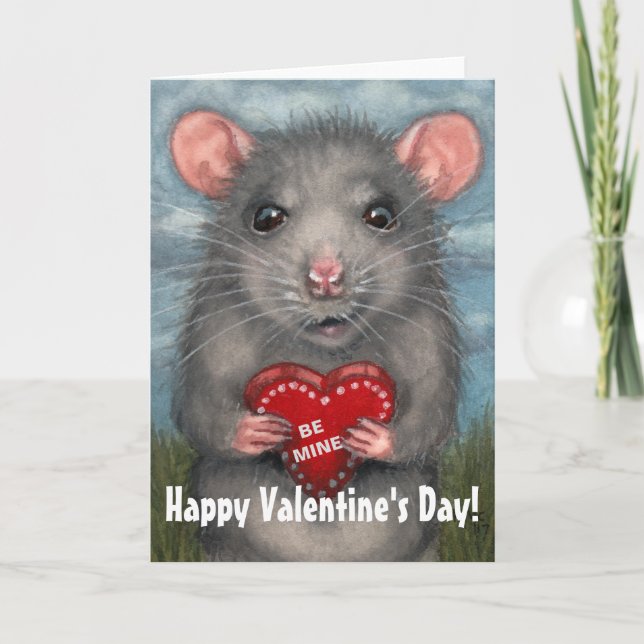 Rat Valentine's Day Greeting Card kmcoriginals (Front)