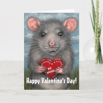 Rat Valentine's Day Greeting Card Kmcoriginals by KMCoriginals at Zazzle