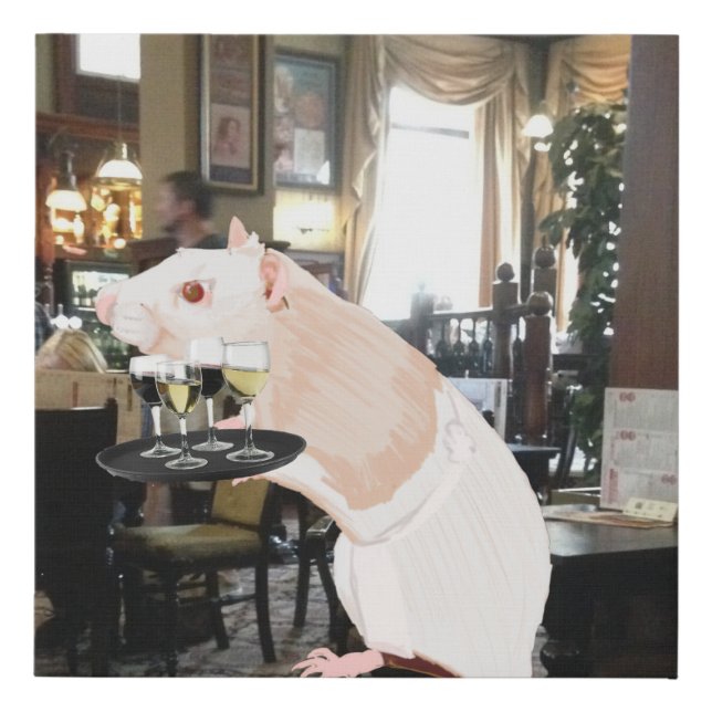 Rat Waiter surreal Canvas Print (Front)