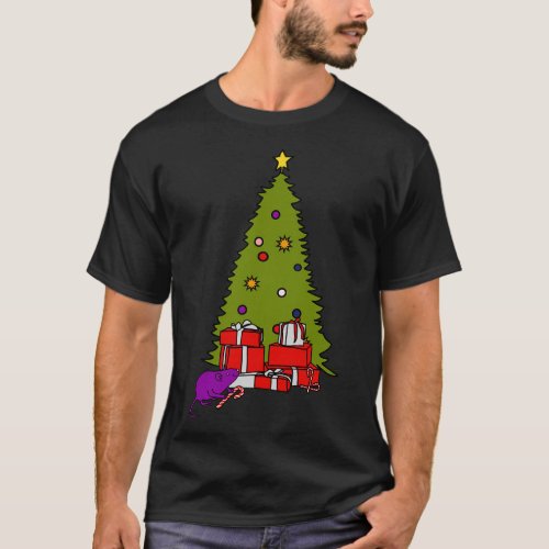 Rat with Candy Cane and Christmas Tree T_Shirt
