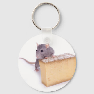 rat with cheese keychain