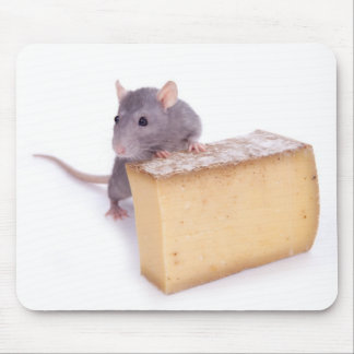 rat with cheese mouse pad