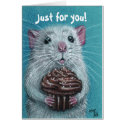 Rat with Chocolate Cupcake Card