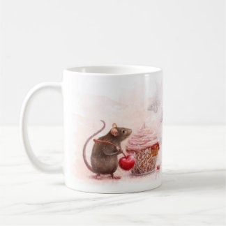 Rat with cupcake coffee mug