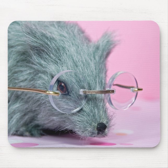Rat With Glasses Mouse Pad (Front)