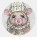 Rat with hat and scarf sticker by KMCoriginals