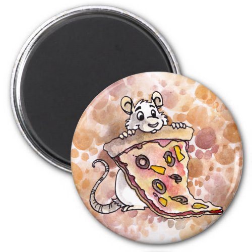 Rat with Pizza Magnet