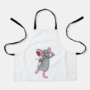 Rat with Rose Flower Apron