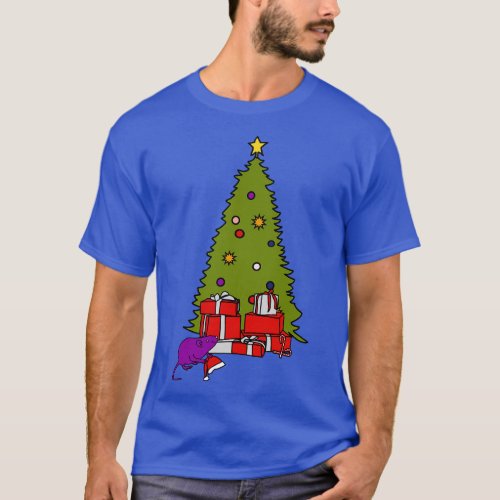 Rat with Santa Hat and Christmas Tree T_Shirt