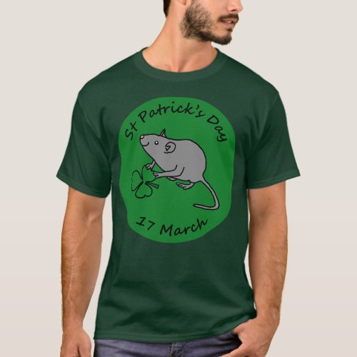 Rat with Shamrock St Patricks Day T_Shirt