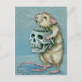 Rat with Skull Halloween Postcard