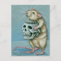 Rat with Skull Halloween Postcard