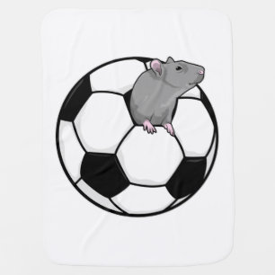 Rat with Soccer ball Baby Blanket