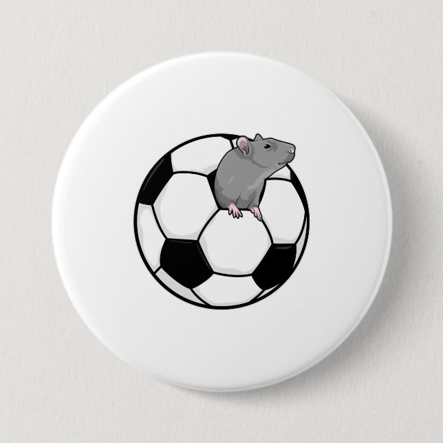 Rat with Soccer ball Button (Front)