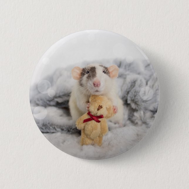 Rat with Teddy Bear Button (Front)