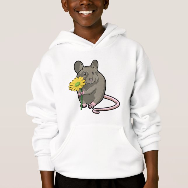 Rat with yellow Flower Hoodie (Front)