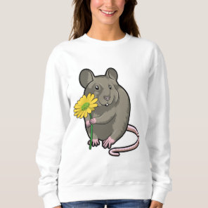 Rat with yellow Flower Sweatshirt