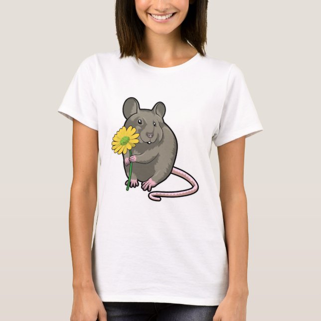 Rat with yellow Flower T-Shirt (Front)