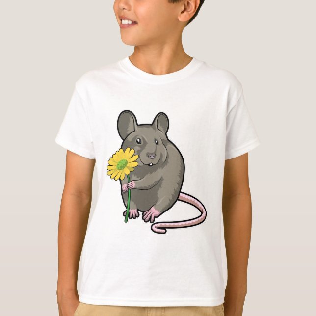 Rat with yellow Flower T-Shirt (Front)