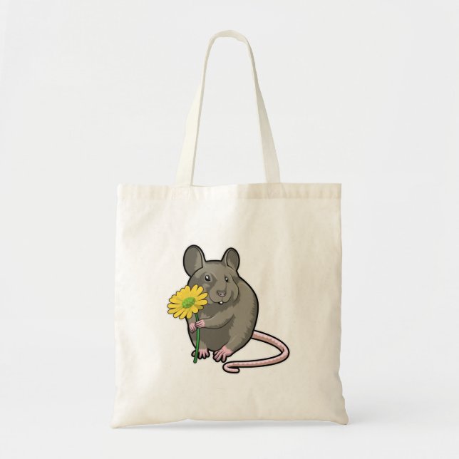 Rat with yellow Flower Tote Bag (Front)