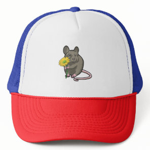 Rat with yellow Flower Trucker Hat