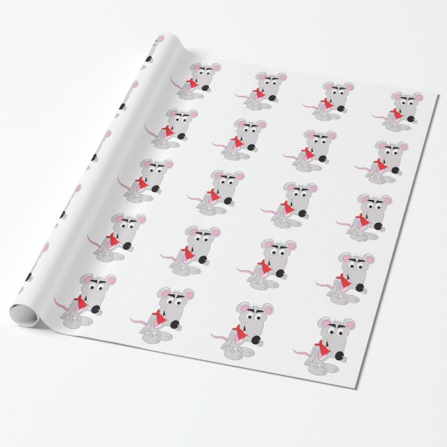 Rat Wrapping Paper - Sunny (Unrolled)