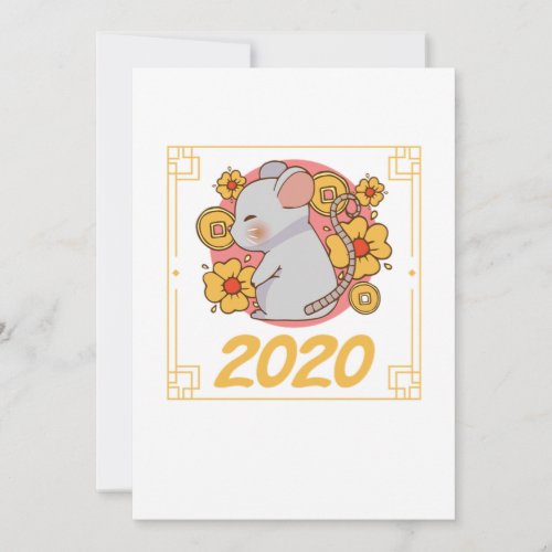 Rat Year 2020 Chinese Zodiac Sign Girl Rat Gift Invitation