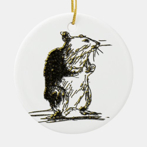 Rat Year 2020 enamel effect Round Ornament