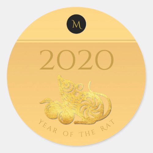 Rat Year 2020 fruits Elegant Monogram R Sticker