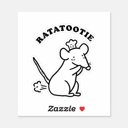 Rata_tootie Cute Funny Animal Pun Die_Cut Sticker