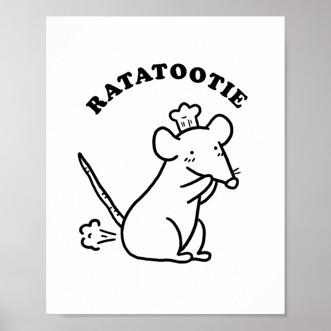 Rata-tootie Cute Funny Animal Pun Poster (Front)