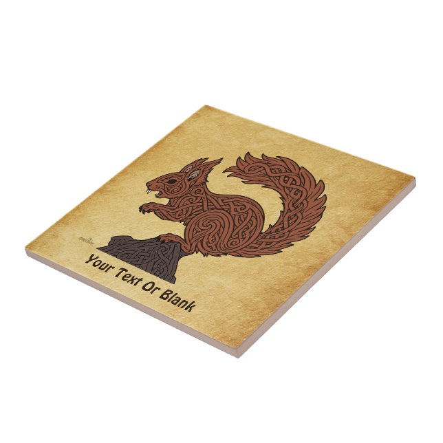 Ratatöskr, Norse/Viking Squirrel Ceramic Tile (Side)