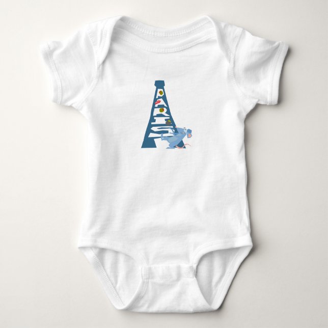 Ratatouille Remy by Eiffel Tower Disney Baby Bodysuit (Front)