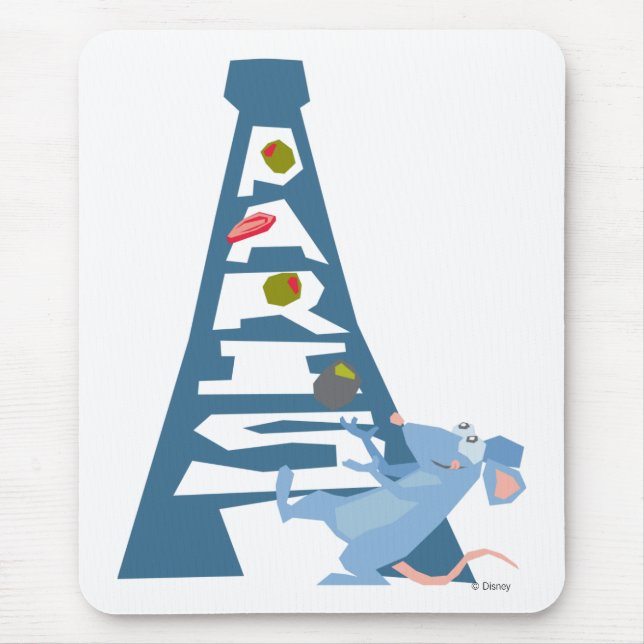 Ratatouille Remy by Eiffel Tower Disney Mouse Pad (Front)
