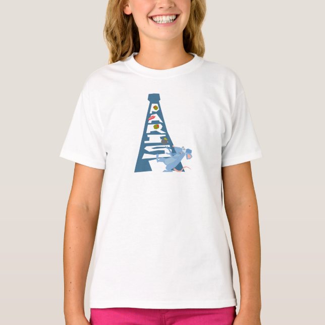 Ratatouille Remy by Eiffel Tower Disney T-Shirt (Front)