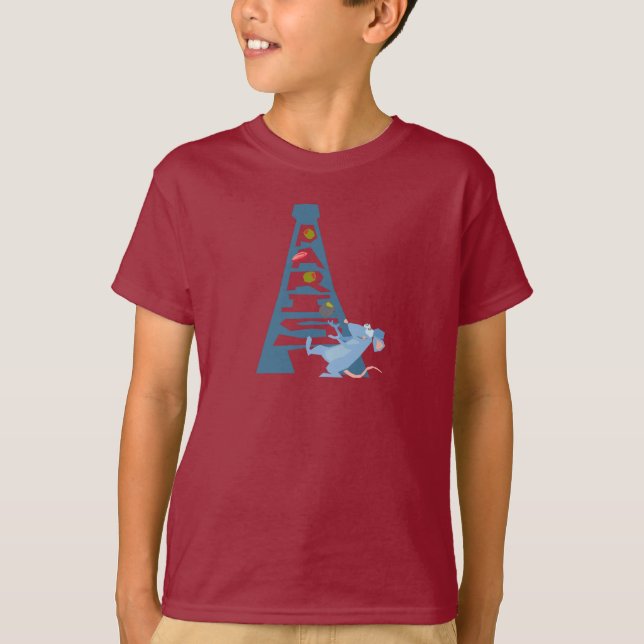 Ratatouille Remy by Eiffel Tower Disney T-Shirt (Front)