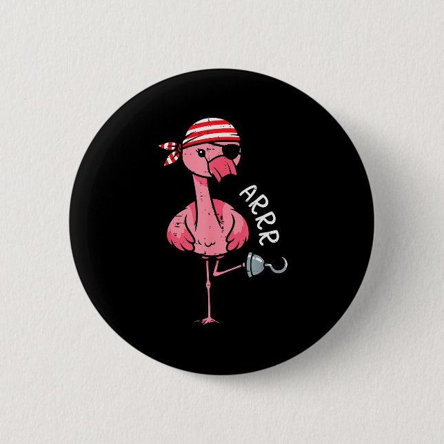 Rate Flamingo Arrr Halloween Costume Women Girls K Button (Front)