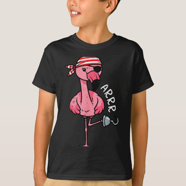 Rate Flamingo Arrr Halloween Costume Women Girls K T-Shirt (Front)