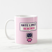 Rate Limit Reached Funny AI Pixel Mug