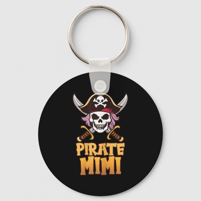 Rate Mimi Funny Captain Matching Grandma Halloween Keychain (Front)