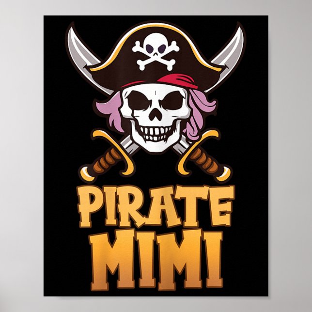 Rate Mimi Funny Captain Matching Grandma Halloween Poster (Front)