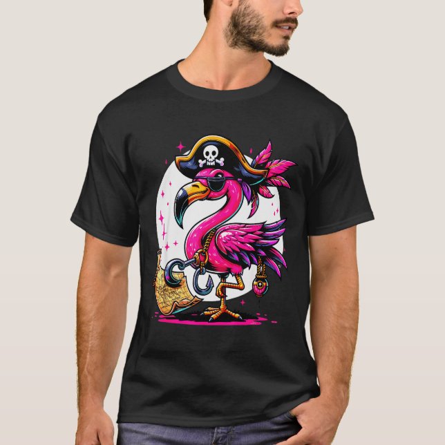 Rate Nk Flamingo Halloween Party - Jolly Roger  T-Shirt (Front)